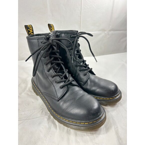 Dr. Marten's 1460 8 Eye Black Leather Boots Side Zip size 6 - Picture 1 of 13